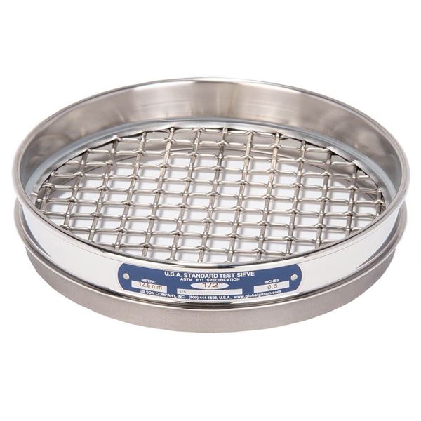 8in Sieve, All Stainless, Half-Height, .530in