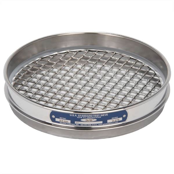 8in Sieve, All Stainless, Half-Height, 7/16in